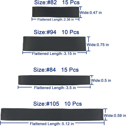 HAIDIBAO-Rubber Bands Assorted Sizes Black Mixed wide Elastic Bands for for Survival Office Supply size82,size#94,size#84,size#105 Tactical Rubber Bands