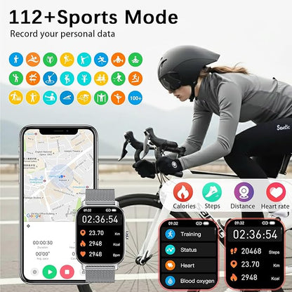 Smart Watch for Women Fitness Tracker: Make Answer Call Waterproof Running Smartwatch Android Phone iPhone Samsung Compatible Digital Mens Watches Pedometer Step Tracker Heart Rate Monitor