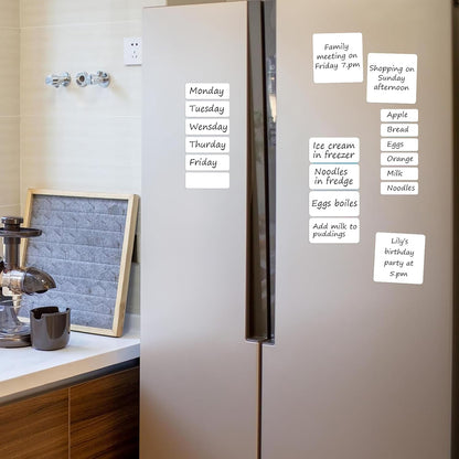 SVNOOC Multi-Use Dry Erase Sticky Notes, Reusable Labels Stickers for Wall Desk Fridge Office Classroom Home All Purpose Use, Removable, White (4 * 4 inches) 12 Pack