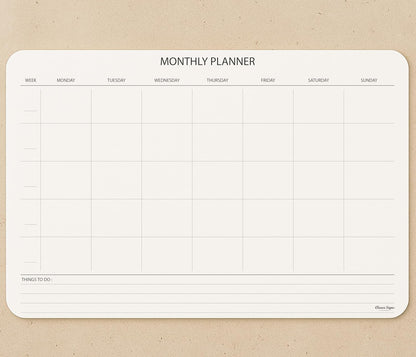 Undated Monthly Planner Notepad,Desk Calendar for Organizing&Scheduling Tasks-Productivity Tracker,Goals,Notes&To-Do Lists–A4 Size (8,3"X11,7")Premium Thick Paper with Cardboard Back Support 50 Sheets