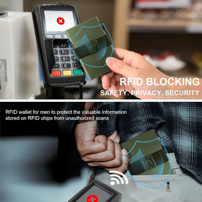 Slim Card Wallet,Minimalist Metal Wallets Pop Up Quick Access Card Holder for Men RFID Blocking Protection 12+ Card Capacity Expandable Backplate & Cash Band for Breast/Back/Front Pocket,Green