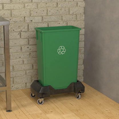 23 Gallon Green Recycle Slim Jim Trash Can with Dolly