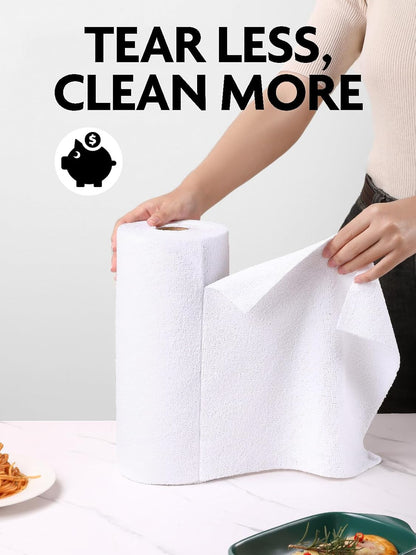 Fantasticlean Microfiber Cleaning Cloth Roll -90 Pack, Tear Away Microfiber Towels, 12" x 12", Reusable, Washable, Scratch Free, Ultra Absorbent Dish Rags for Car, Home, Garage or Shop (White)