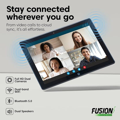 Fusion5 Built in USA 10.1” Windows 11 Professional Tablet PC FWIN232 PRO N5, 12GB RAM, 512GB SSD, Intel 13th Gen, Full HD Windows Tablet, USB C, HDMI - 2 Year Full Warranty with Accidental Damage