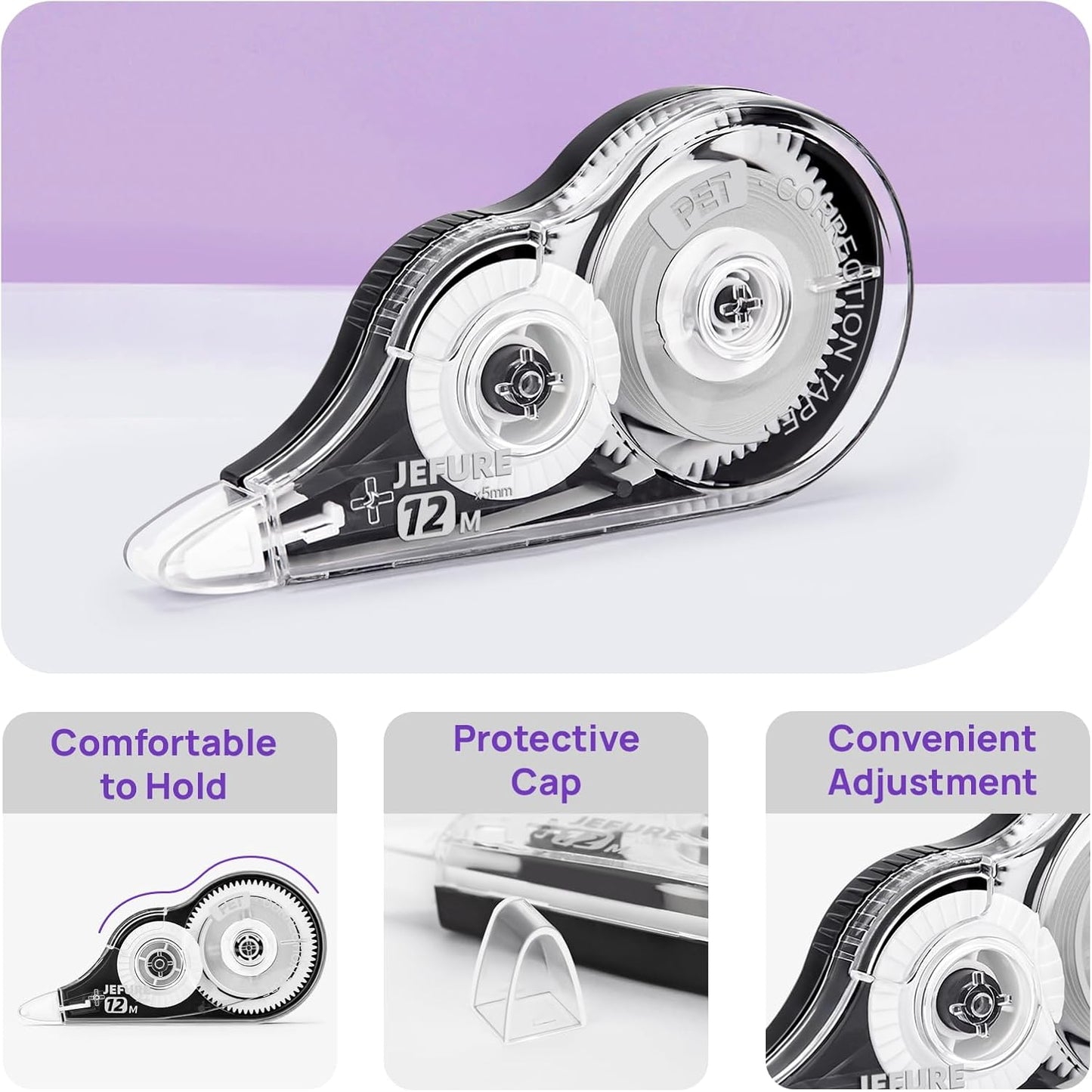 4 Pcs Correction Tape, 39.37 Ft White Wrong Out Tear-Resistant Bulk, Instant Corrections Easy to Use Applicator for School, Office, Note Taking, Journal (Tape Width 0.2 in，Clear)