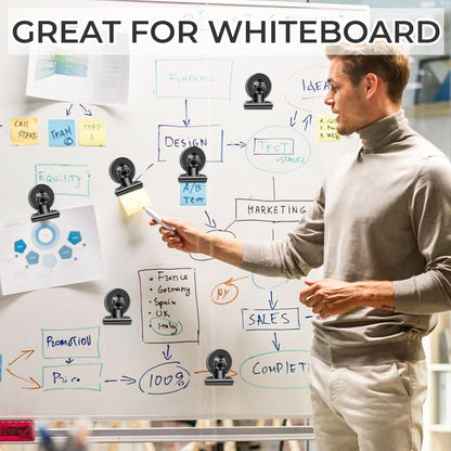 60 Pack Fridge Magnets Refrigerator Magnets, Black Magnetic Clips Whiteboard Magnets, Magnetic Clips Heavy Duty, Clips Magnet for Photo Displays, Home, Office, Classroom