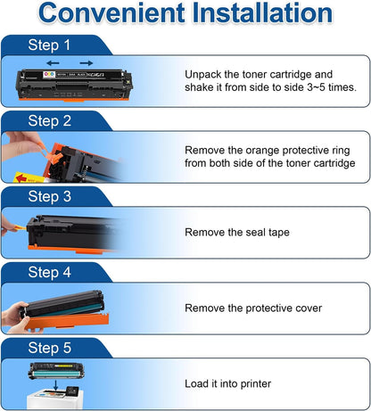 206A Toner Cartridge(with Chip) 4 Pack Compatible with 206A Toner Cartridges for Color Pro MFP M283fdw M283cdw, Color Pro M255dw, MFP M283 M255 Series(Cyan Magenta Yellow Black)