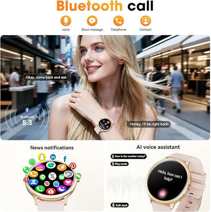 Smart Watch, 1.75" AMOLED Smartwatch for Men Women(Answer/Make Call), Fitness Activity Tracker Heart Rate/Sleep Monitor/Pedometer, IP68 Waterproof, 100+ Sport Modes Smart Watches for Android iPhone