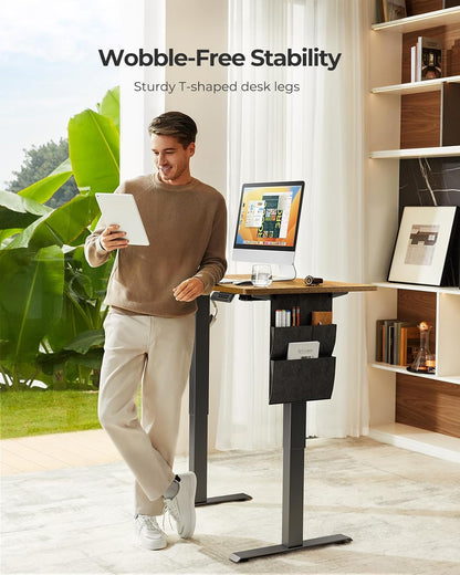 Marsail Standing Desk Adjustable Height Home Office Desk,‎63x24 Inch Electric Standing Desk with Storage Bag,Headphone Hook for Computer Workstations