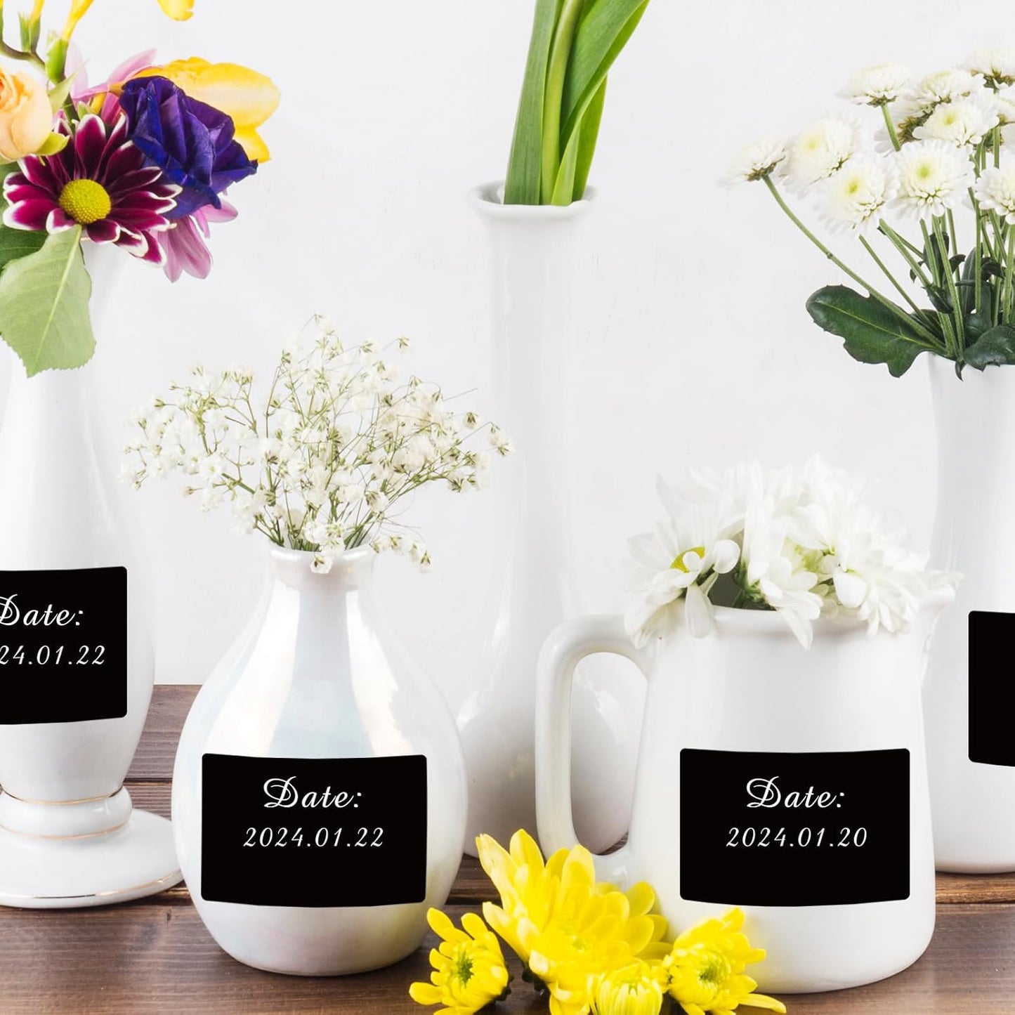 Starboling Chalkboard Labels,200 Pcs 3x2inch Square Label Chalk Stickers with White Chalk Marker,Reusable Waterproof Blackboard Stickers,for Jars,Bottles,Storage Bins