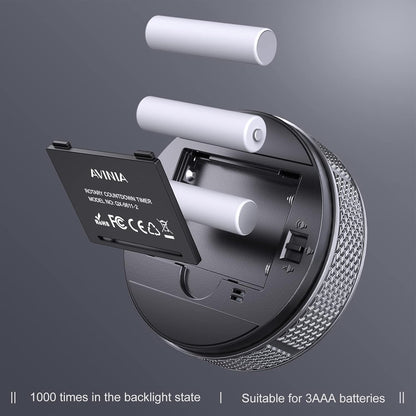 AVINIA Digital Kitchen Timers, Visual timers Large LED Display Magnetic Countdown Countup Timer for Classroom Cooking Fitness Baking Studying Teaching, Easy for Kids and Seniors Silver