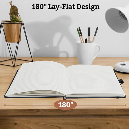 2Pack Lined Hardcover Journal Notebook, A5 192 Pages 100Gsm Thick Paper College Ruled for School,Note Taking,Work,Diary，5.7"*8.3",Navy