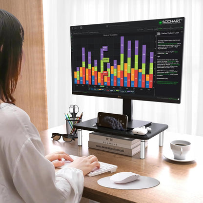 suptek Monitor Laptop Stand,Monitor Laptop Stand Riser for Desk,3 Height Adjustable,Laptop Computer Stand With Metal Vented Platform for Laptop, PC, Printer(MST003M)