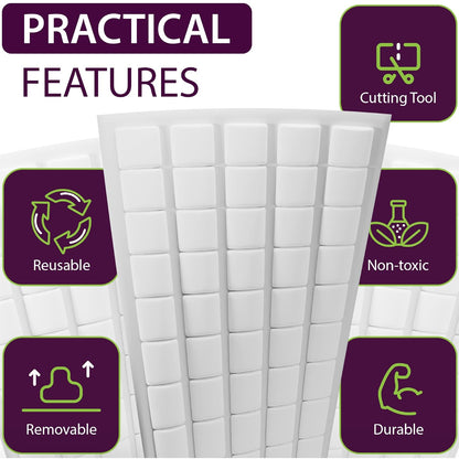 Mounting Putty 250PCs - Colorful Poster Putty Removable Reusable - Wall Sticky Tack for Poster Picture Hanging Crafts Classroom - Adhesive Mounting Squares