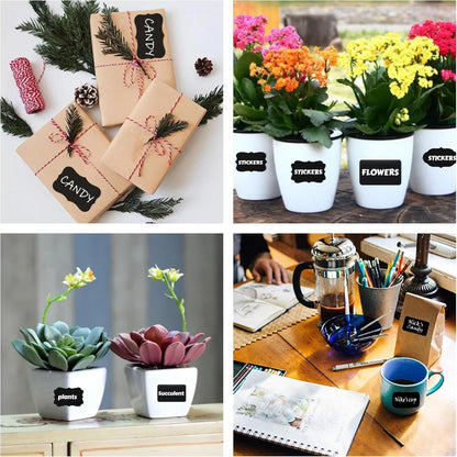 Chalkboard Label 300 Pcs Waterproof Reusable Labels for Food Containers Chalk Sticker Labels with 3 Liquid Chalk Markers for Mason Jars, Parties Decoration, Craft Rooms, Storage, Home, Kitchen