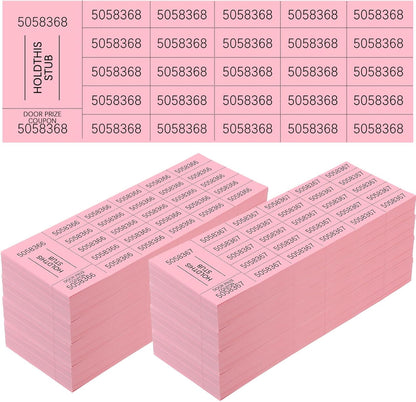 Kosiz 1000 Sheets 25 Bid Raffle Ticket Sheets Chinese Auction Tickets Numbers for Basket Events and Silent Auctions (Pink)