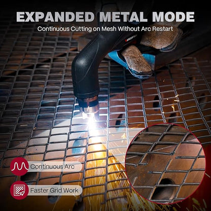 ARCCAPTAIN iControl [Non-HF] Plasma Cutter CUT55 MP with APP Control, 55Amp Blowback Pilot Arc, 120V/240V, Upgraded LED Display, Expanded Metal, Rust Removal, Plasma Gouging, Pressure Detection