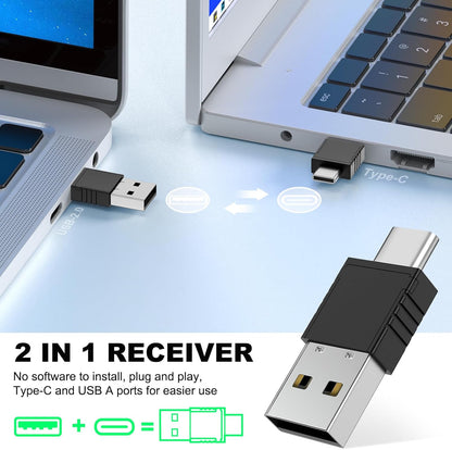 Presentation Clicker Green Laser Pointer, Rechargeable PowerPoint Clicker Wireless Presenter Remote, RF 2.4GHz USB Presentation Pointer Slide Advancer with Hyperlink Volume Control for Mac Computer