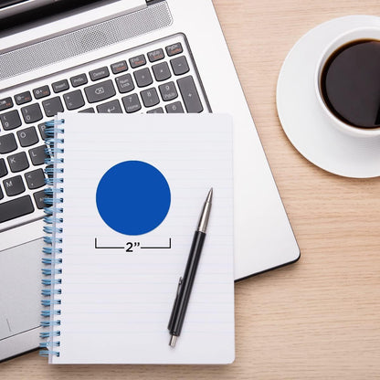 ChromaLabel 2 Inch Round Colored Stickers, Permanent Sticky Dots Color Coding Labels, Ideal Colored Dot Stickers for Arts and Crafts - 500 Sticker Labels per Roll, Dark Blue Sticker Dots