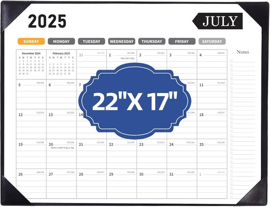 Large Desk Calendar 2025-2026, Calendar with Desk Protecting Pad, Desk Calendar Large 22x17, Runs From July 2025 to December 2026, 18 Months, Big Desktop Calendar for Family Classroom and Office (Black)