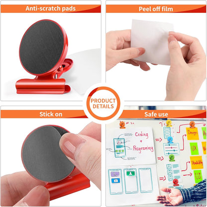 VNDUEEY 6 Pack Fridge Magnets Refrigerator Magnets, Magnetic Clips for Whiteboard, Magnet Clips for Kitchen Office Organizing & Decorating