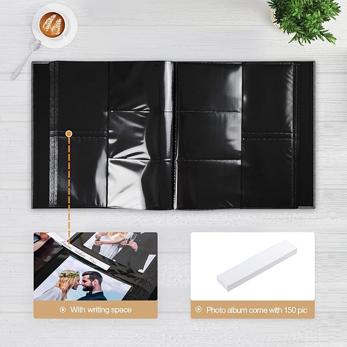 potricher Linen Hardcover Photo Album 4x6 600 Photos Large Capacity for Family Wedding Anniversary Baby Vacation (Purple, 600 Pockets)