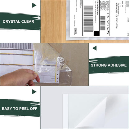 Packing List Pouches 4.5'' X 5.5'', Shipping Label Sleeves, Packing Slip Envelopes, Clear Adhesive Top Loading Packing List (4.5"" X 5.5"")
