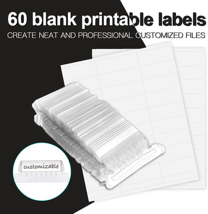 HERKKA Hanging File Folders, 60 Pack Reinforced Letter Size Hanging Folders, Designed for Bulky Files, Filing Cabinet, 1/5-Cut Adjustable Tabs (Black)