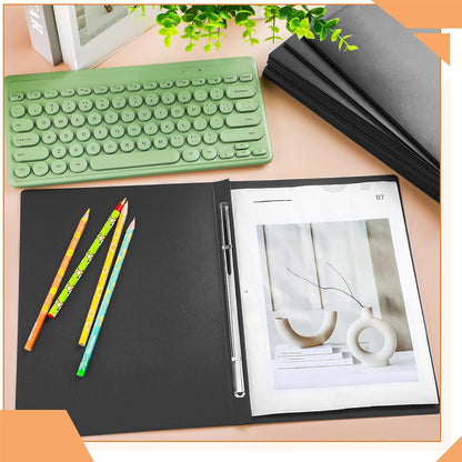 Zhanmai 15 Packs 8.5'' x 11'' Pressboard Report Covers, Metal Prong Fastener with Compressor, Letter Size 3'' Capacity Presentation Report Folder to Neatly Bind Reports, Proposals, Documents(Black)