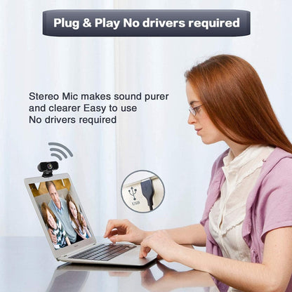 USB-C 1080P Webcam Compatible with Switch 2/ PC - Streaming Camera for Zoom/Teams/Skype, Plug&Play PC/Mac/Laptop