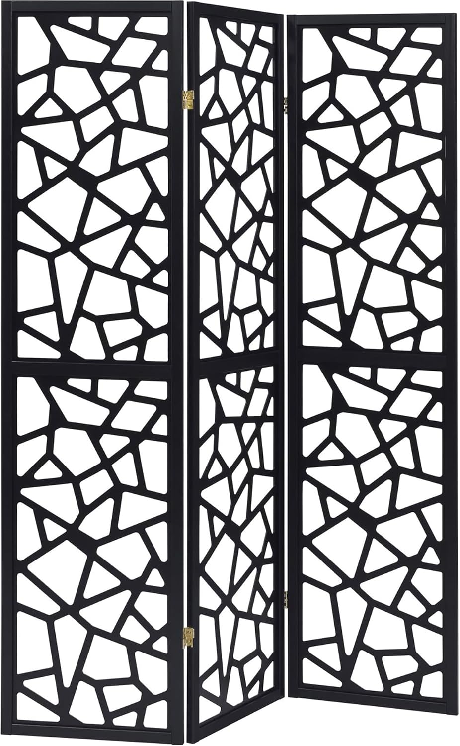 NicBex Room Divider 3 Panel Room Dividers with Complex Pattern Designs Partition Room Dividers and Folding Privacy Screens Wall Divider for Home, Office, Room Separation,52"W x 0.75"D x 70.25"H, Black