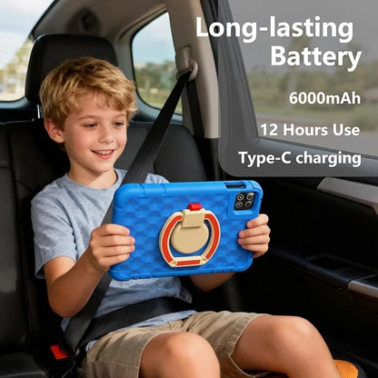 Kids Tablet, 10 inch Android 15 Tablet for Kids, 20GB RAM 128GB ROM Octa-Core 6000mAh Battery Childs Tablets with Shockproof Case, Bluetooth, WiFi, Parental Control, Dual Camera, GPS