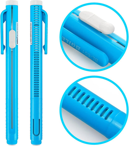 Retractable Mechanical Eraser Pen, Pen-Style Erasers Assorted Color, 5 Pack
