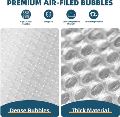Metronic Bubble Cushioning Wrap 2 Pack 12 Inch x 72ft Total, Dense Bubble Packing Air Wrap Clear Bubble Packing Roll for Shipping and Moving Supplies, Perforated Every 12"
