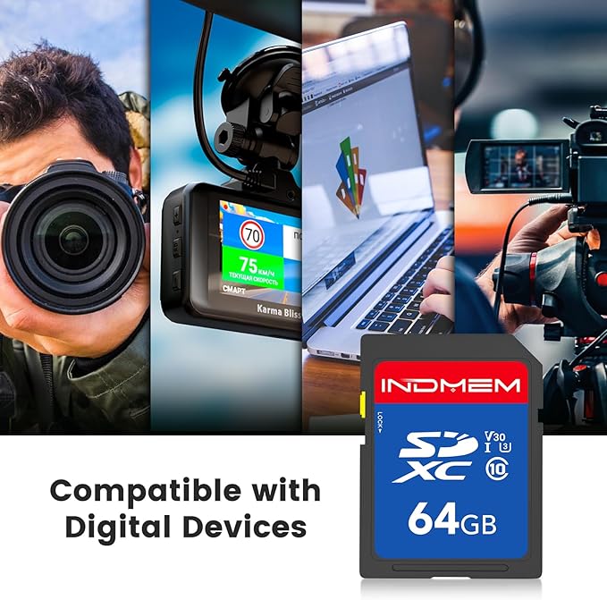 64GB SD Card 2pack, C10, U3, V30, High Speed up to 90M/S SDXC UHS-I Memory Cards, Full HD & 4K Video Compatible with Canon Nikon Sony Pentax Kodak Olympus Panasonic Digital Camera, 64GB(2pc)