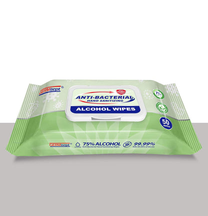 Germisept 75% Alcohol Advanced Hand Sanitizing Wipes | 50 Count per Pack x Pack of 3 = 150 Wipes