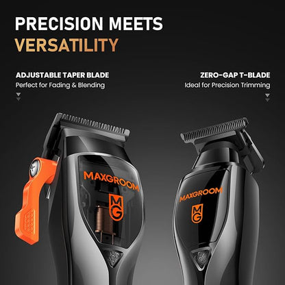 Professional Hair Clippers for Men, 9000 RPM Magnetic Motor, DLC Blades Cordless Hair Cutting Clippers, Beard Trimmer, Haircut Kit, Perfect for Barber Fades, Gifts for Men