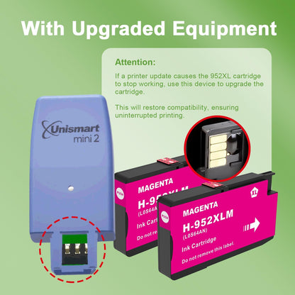 952XL Magenta Ink Cartridges with Upgrade Device Replacement for HP 952XL 952 XL for HP Officejet Pro 7740 8720 8710 8210 8715 8740 8702 8730 8725 Printers (952XL Magenta High-Yield 2 Packs)