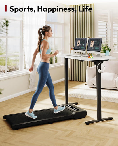 SANODESK Electric Standing Desk 48 x 30 Inches Whole-Piece Desktop Height Adjustable Stand Up Desk w/6-Button Controller Ergonomic Computer Desk for Home Office, Black Frame + White Tabletop