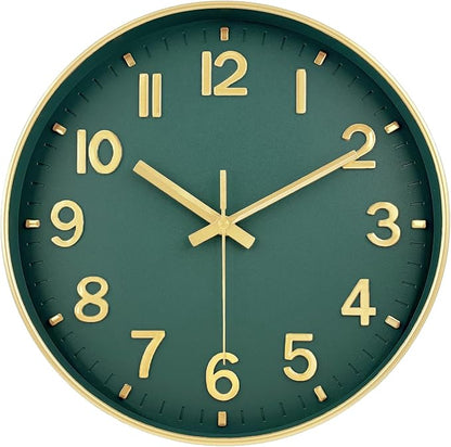 Wall Clocks Battery Operated, 12 Inch Non Ticking Digital Wall Clock, Silent Analog Clock for Bedroom Living Room Kitchen Office Gym Classroom Decor, Large Number Clocks for Seniors Elderly