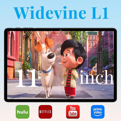 11 Inch Tablet, 2025 Android 15 Tablets with Octa Core, 24GB+256GB, 13+5MP Camera, Electronics Tablets with Widevine L1, 8000mAh Battery, 5G WiFi, GPS, HD IPS Display, 1TB Expand, BT 5.0 -Metal Black