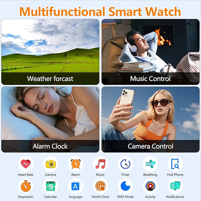 Smart Watch for Women Men with Text and Call, 2025 New AI Smartwatches with Heart Rate/SpO2/Sleep/Stress Monitor, 100+ Sports Modes, GPS Fitness Watches Compatible with iOS/Android (GPS, Silver)
