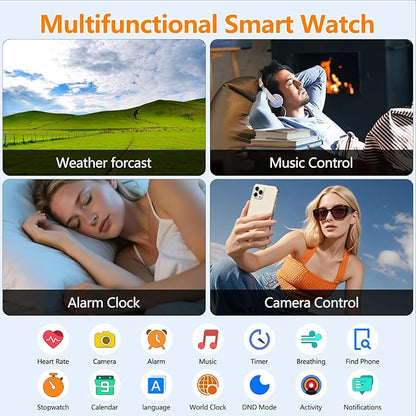 Smart Watch for Women Men with Text and Call, 2025 New AI Smartwatches with Heart Rate/SpO2/Sleep/Stress Monitor, 100+ Sports Modes, GPS Fitness Watches Compatible with iOS/Android (GPS, Black)