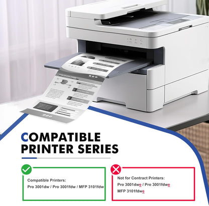 138A Black Toner Cartridges 2 Pack (with Chip) Compatible Replacement for HP 138A 138X W1380A W1380X for HP Pro 3001dw 3001fdw MFP 3101fdw Series Printer Ink