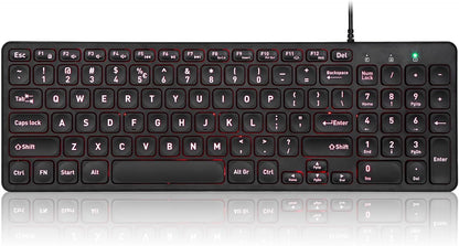 Perixx PERIBOARD-333RGB Wired Backlit USB Keyboard- X Type Scissor Keys - Compact 14.25x4.57x0.83 Inches - Big Print Letters - RGB Backlit - US English