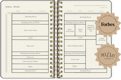 Full Focus Leather Coil Planner by Michael Hyatt - The #1 Daily Planner to Set Annual Goals, Increase Focus, Eliminate Overwhelm, and Achieve Your Biggest Goals - Hardcover (Navy Blue)