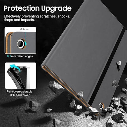 OKP Case for Samsug Galaxy Tab A9+ Plus 11 inch 2024(SM-X210/X216/X218), PU Leather Folio Cover with Multi-Angle Stand//Pen Holder, Auto Wake/Sleep Case for Galaxy A9+ 11" Tablet (Gray)