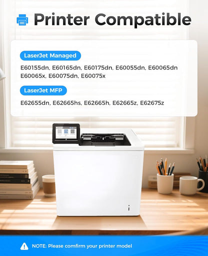 W9004MC Black Toner Cartridge 1-Pack High Yield with Chip Replacement for HP W9004MC Toner Compatible for Managed E60155dn E60165dn E60175dn E60055dn E60065dn E60075dn MFP E62655 E62665 E62675 Printer