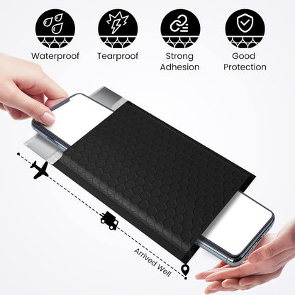 Fuxury Black Bubble Mailers 4x8" 4000 Pack, Waterproof Padded Envelopes Self Seal Bubble Envelopes, Padded Mailers for Small Business, Envelope Mailers Usable Size 4x7"