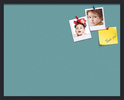 PinPix 30x24 Inch Cork Bulletin Board. This Decorative Framed Pin Board Comes with Aqua Pastel Design and a Satin Black Frame. Ideal for Home Office Decor or Message Board (PinPix-1806)